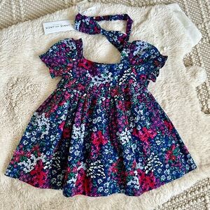 NWT, Janie and Jack dress with matching headband, 6-12 mo